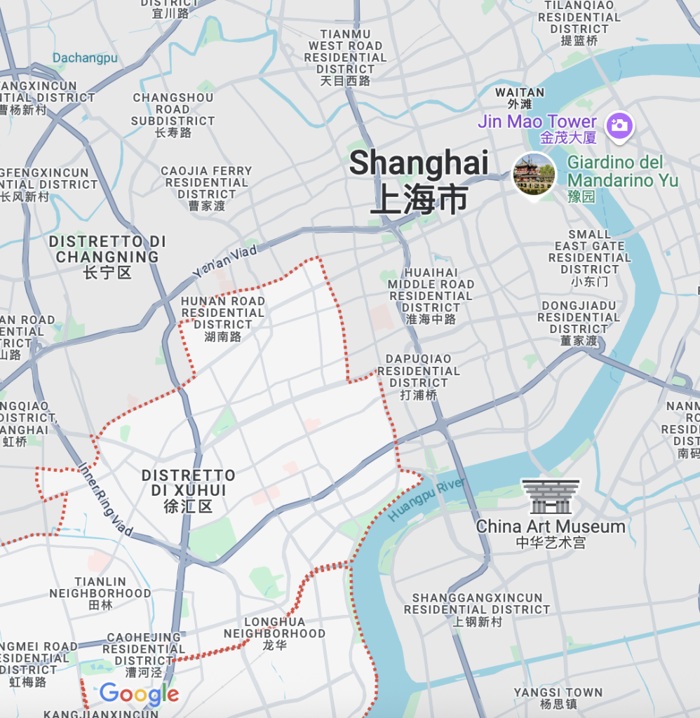 cartina distretto di Xuhui, Shanghai